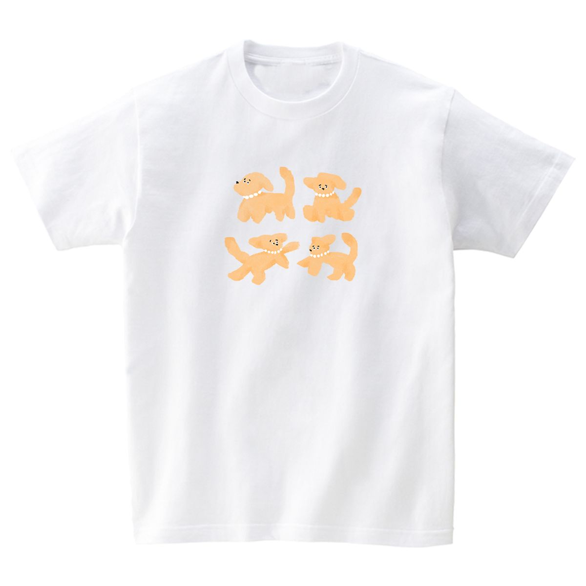 어썸어스(AWESOMEUS) Four beige puppies T-SHIRTS_4COLOR