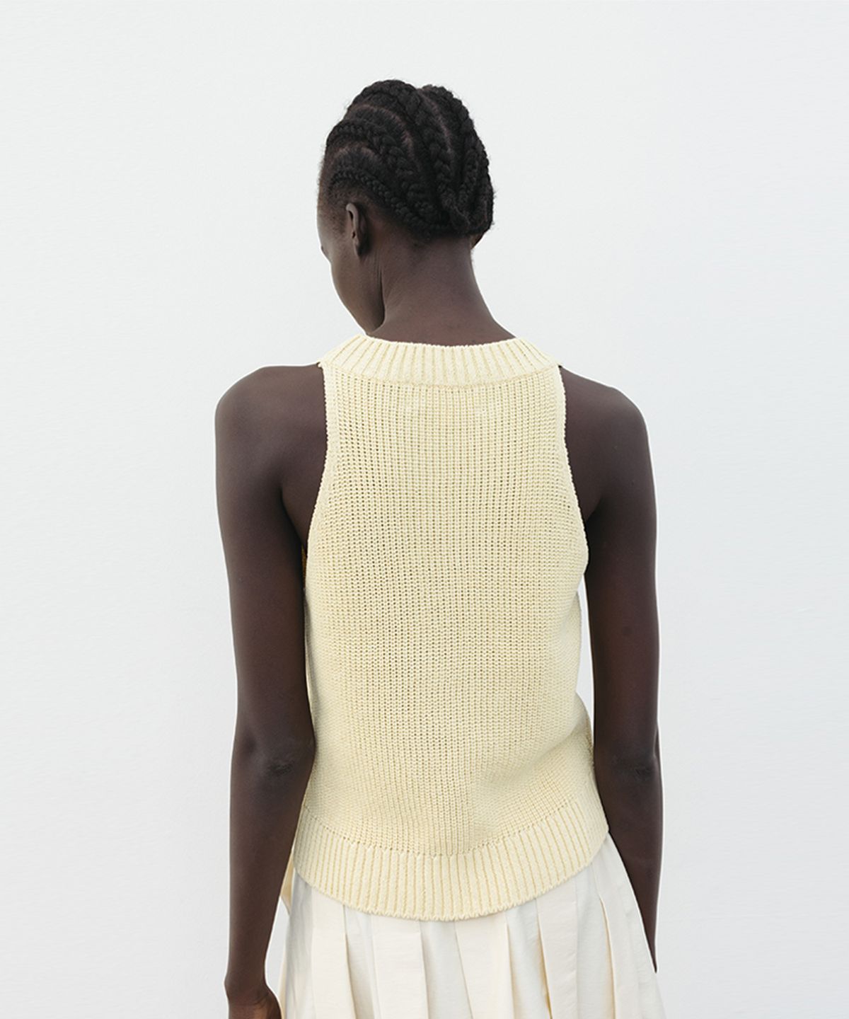 더룸(THELOOM) SUSTAINABLE PAPER HALTERNECK TOP_LIGHT YELLOW