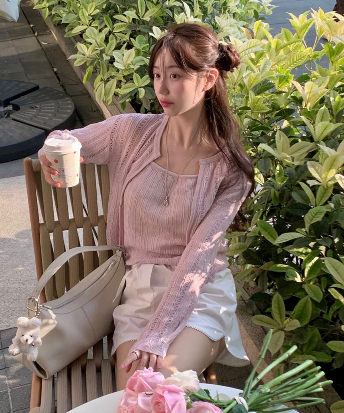 바시카(BASIKA) 크로셰 린넨 후크 가디건 SET_3color