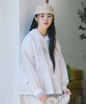 W SHEER TIERED TOP [WHITE]