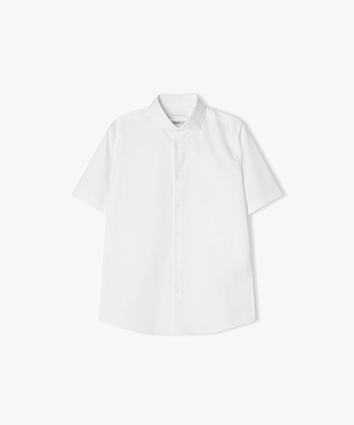 리버클래시(LIBERCLASSY) [25SS] LLM31580 화이트 슬림핏 와이드 카라 비즈니스 반팔 셔츠