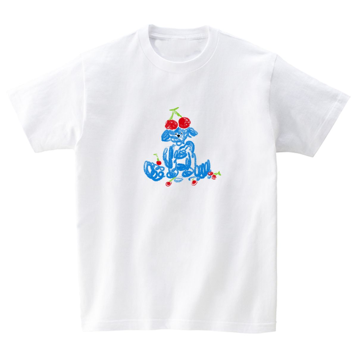 어썸어스(AWESOMEUS) Blue dog and cherry T-SHIRTS_4COLOR