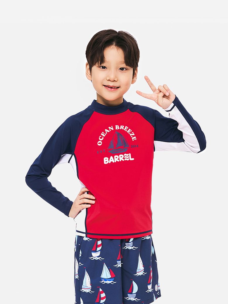 키즈 노티컬 래쉬가드 라이트 레드 (B5SKWRG321LRD)