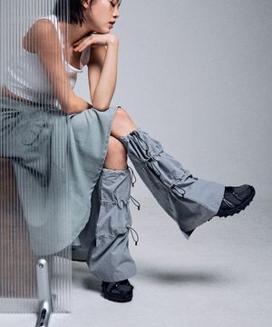 스플릿 레그 워머-그레이