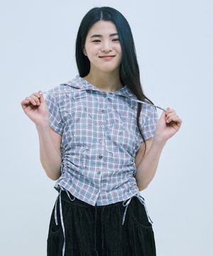 W SIDE STRING HOOD TOP [LIGHT VIOLET]