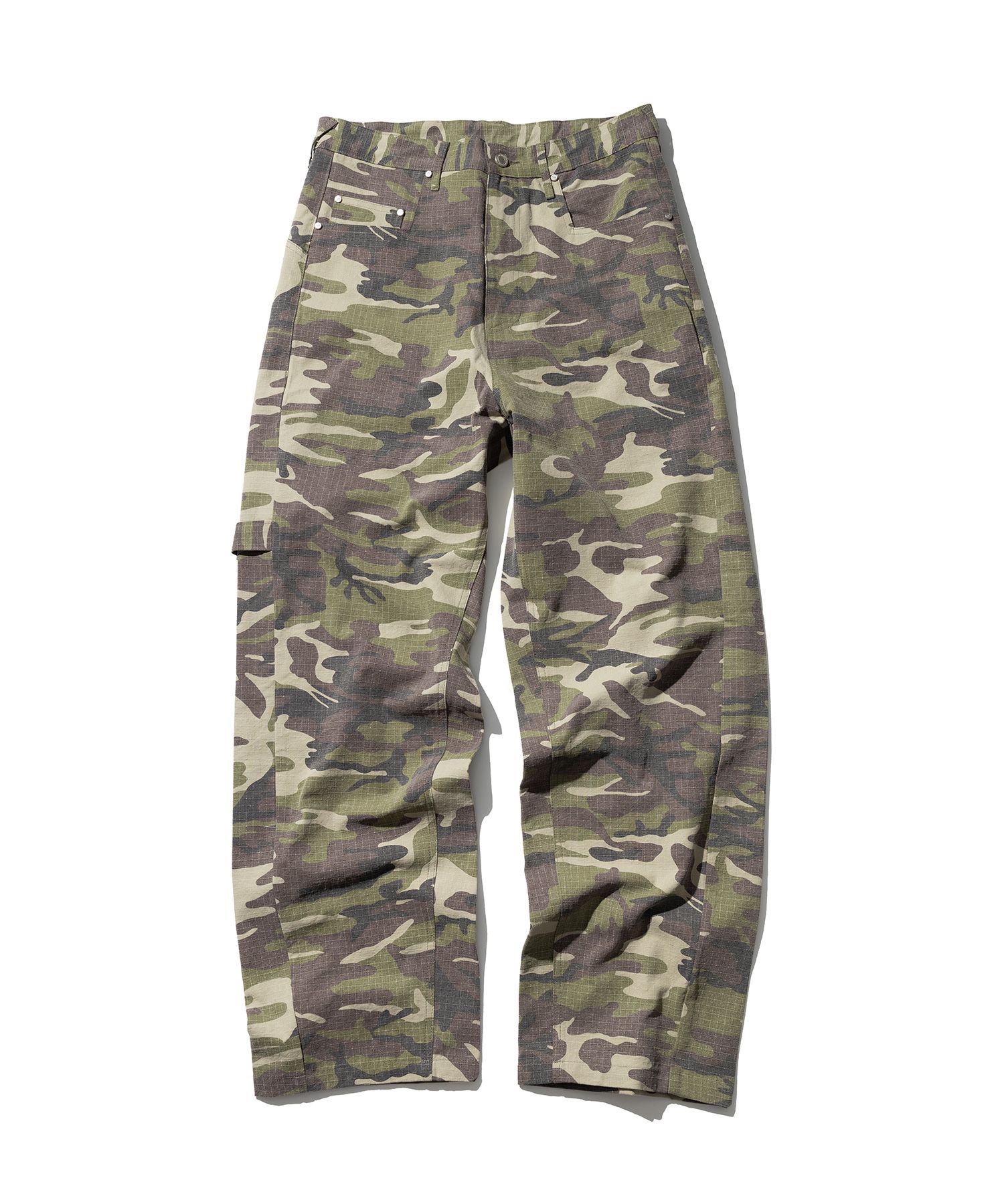 【massnoun】25SS★ Curved Carpenter Camo Ripstop Bio Pants MUSINSA | MASSNOUN Curved Carpenter Camo Ripstop Bio Pants