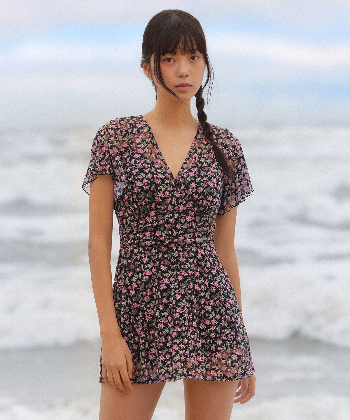 레노마수영복(RENOMASWIM) 여성 시스루 와이어컵 모노키니 블랙 RN-LS2F511-BK