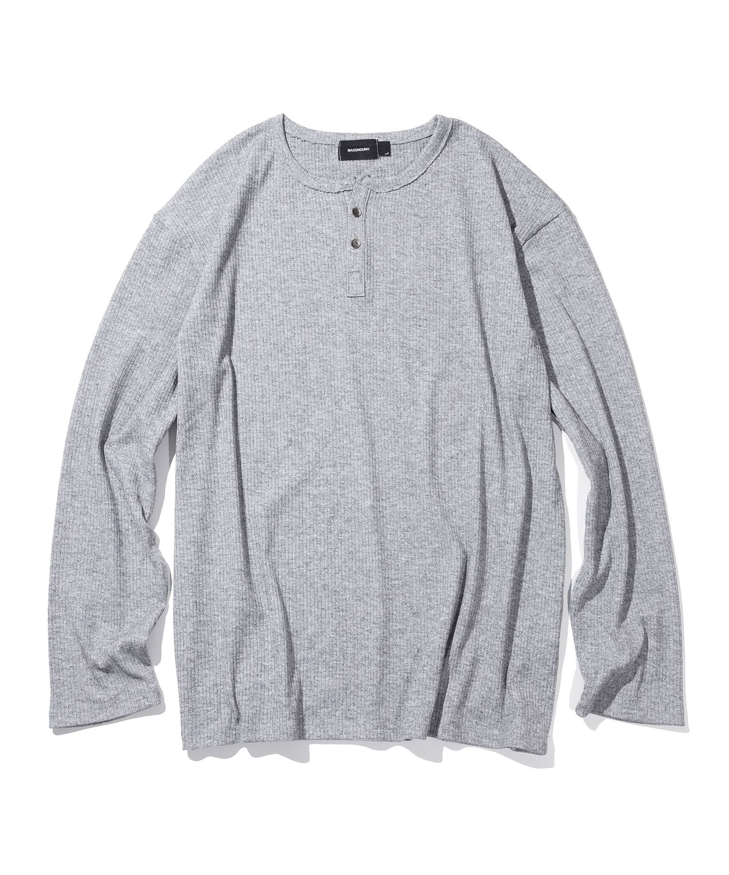 MASSNOUNのRibbed Henley Neck Long Sleeve 全3色 MASSNOUNのRibbed Henley Neck Long Sleeve 全3色