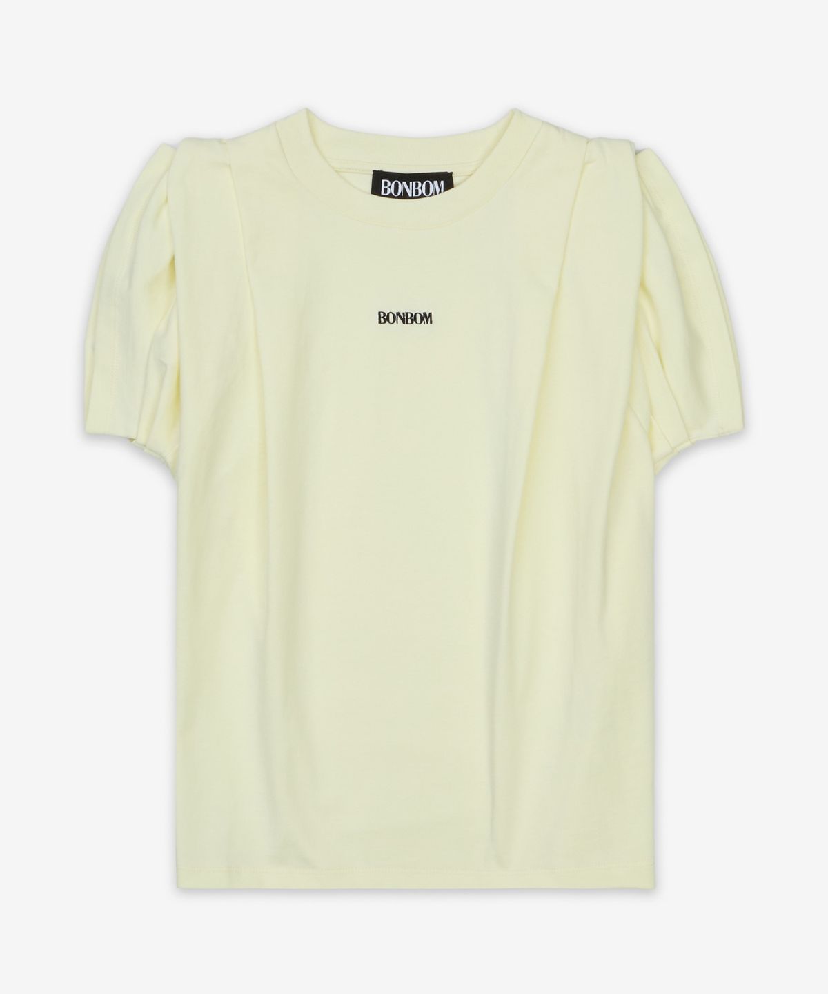 본봄(BONBOM) 풀 숄더 반소매 티셔츠 - 라이트옐로우 / BPT25TSHIRT81