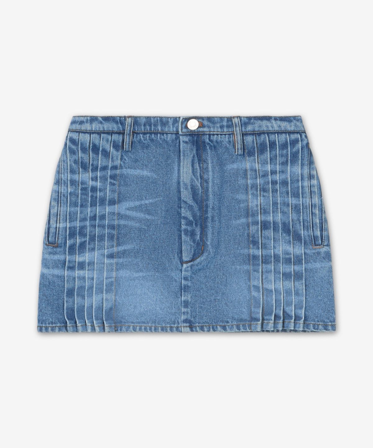 본봄(BONBOM) 사이드 핀 턱 미니 스커트 - 블루 / BPT25SKIRT6