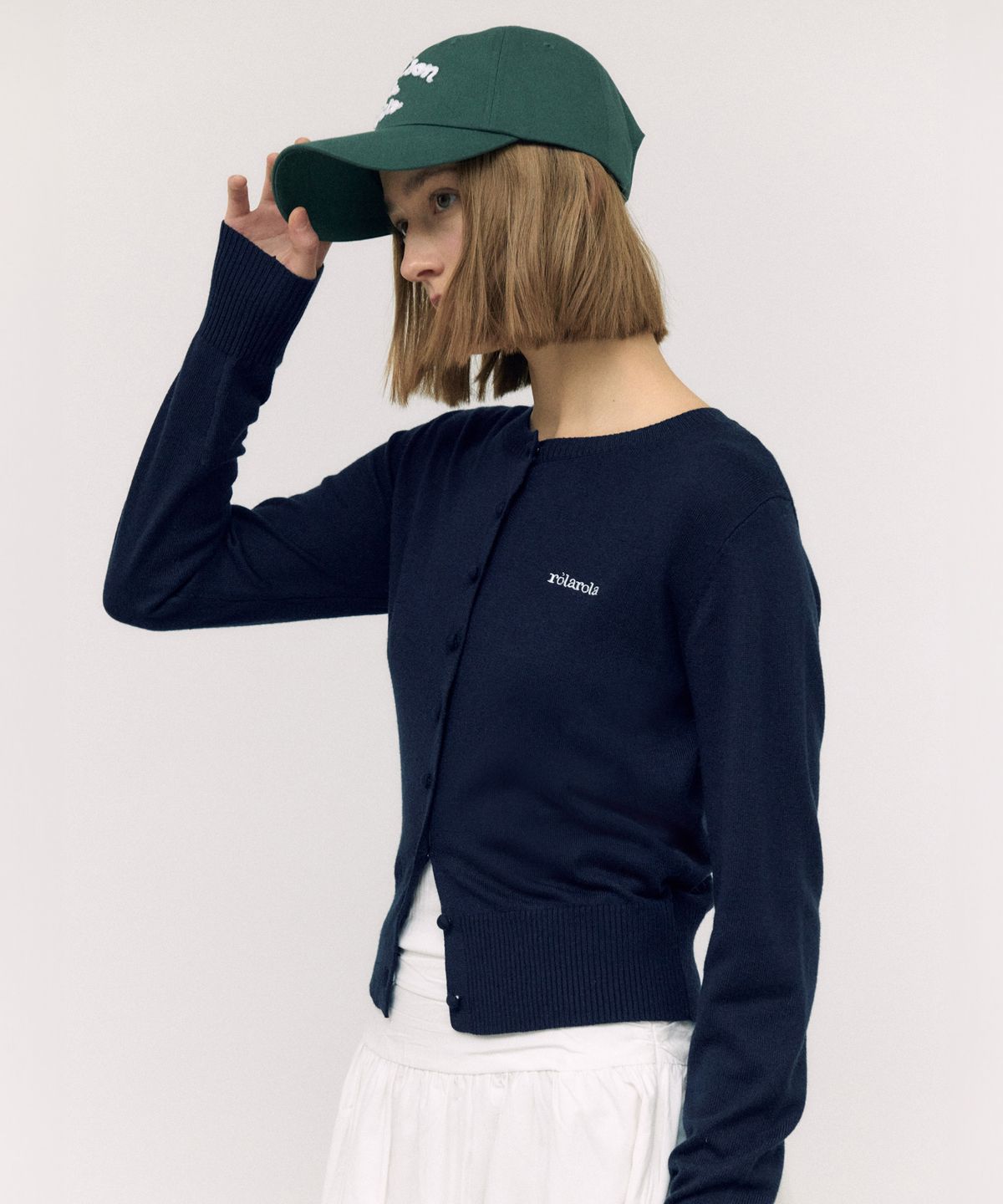 로라로라(ROLAROLA) ROLA BASIC ROUND CARDIGAN NAVY