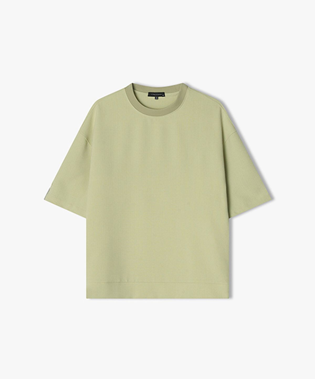 리버클래시(LIBERCLASSY) [25SS] LLM41528 라임그린 사이드집업 백패널 하프 티셔츠