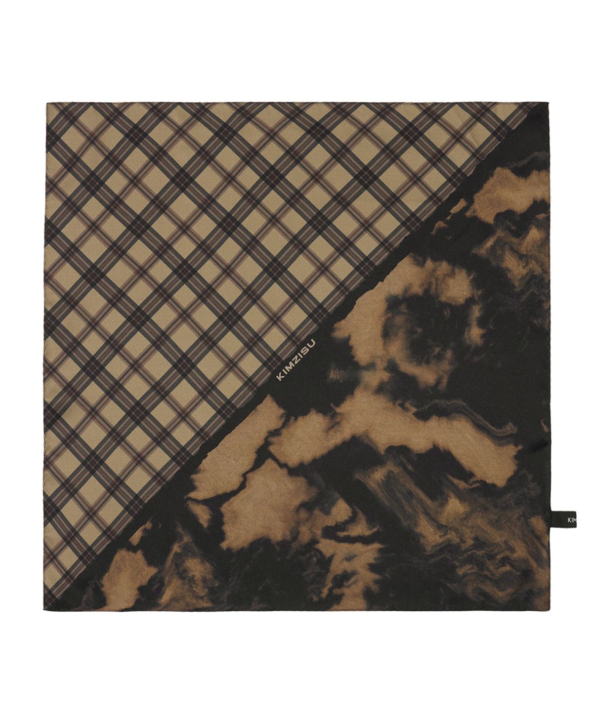킴지수(KIMZISU) Half&Half Plaid Mini Scarf 45 _ BEIGE