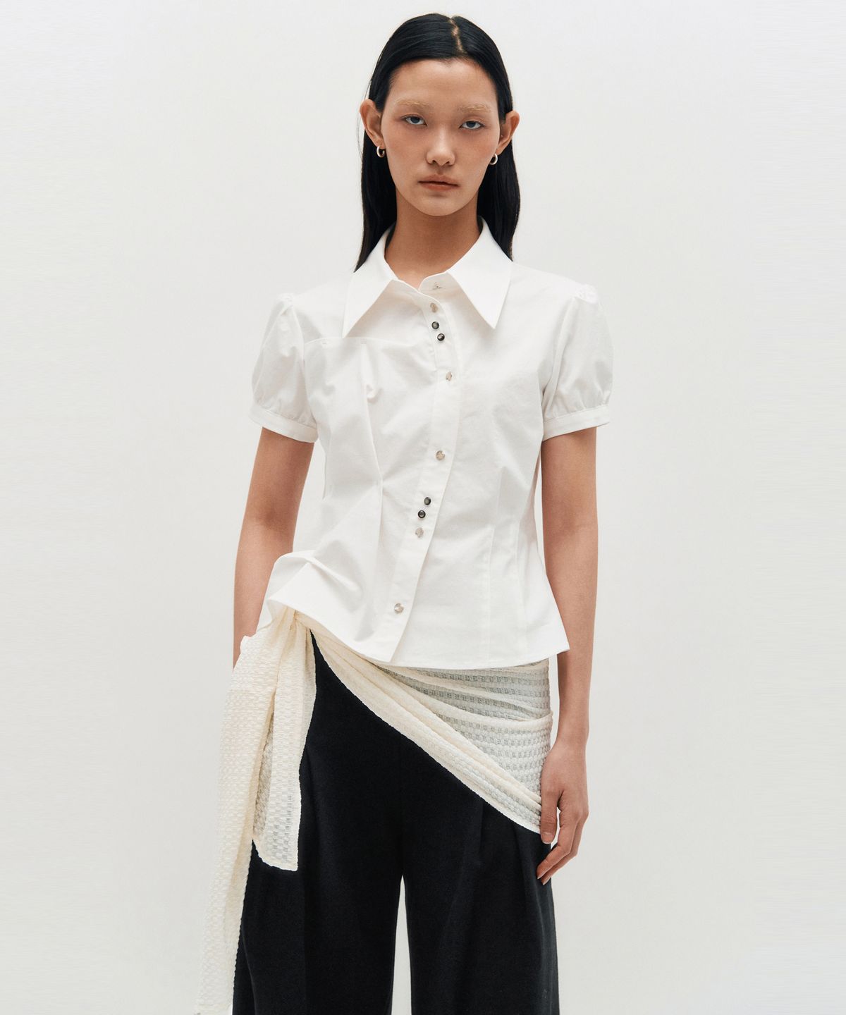 킴지수(KIMZISU) Layered Wrap Tie _ IVORY