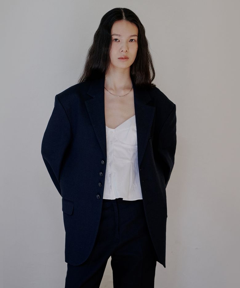 (w) 린넨 자켓_네이비