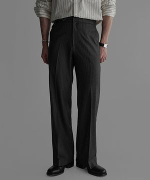 TR 블렌드 세미플레어 벨트 슬랙스 [그레이ST]