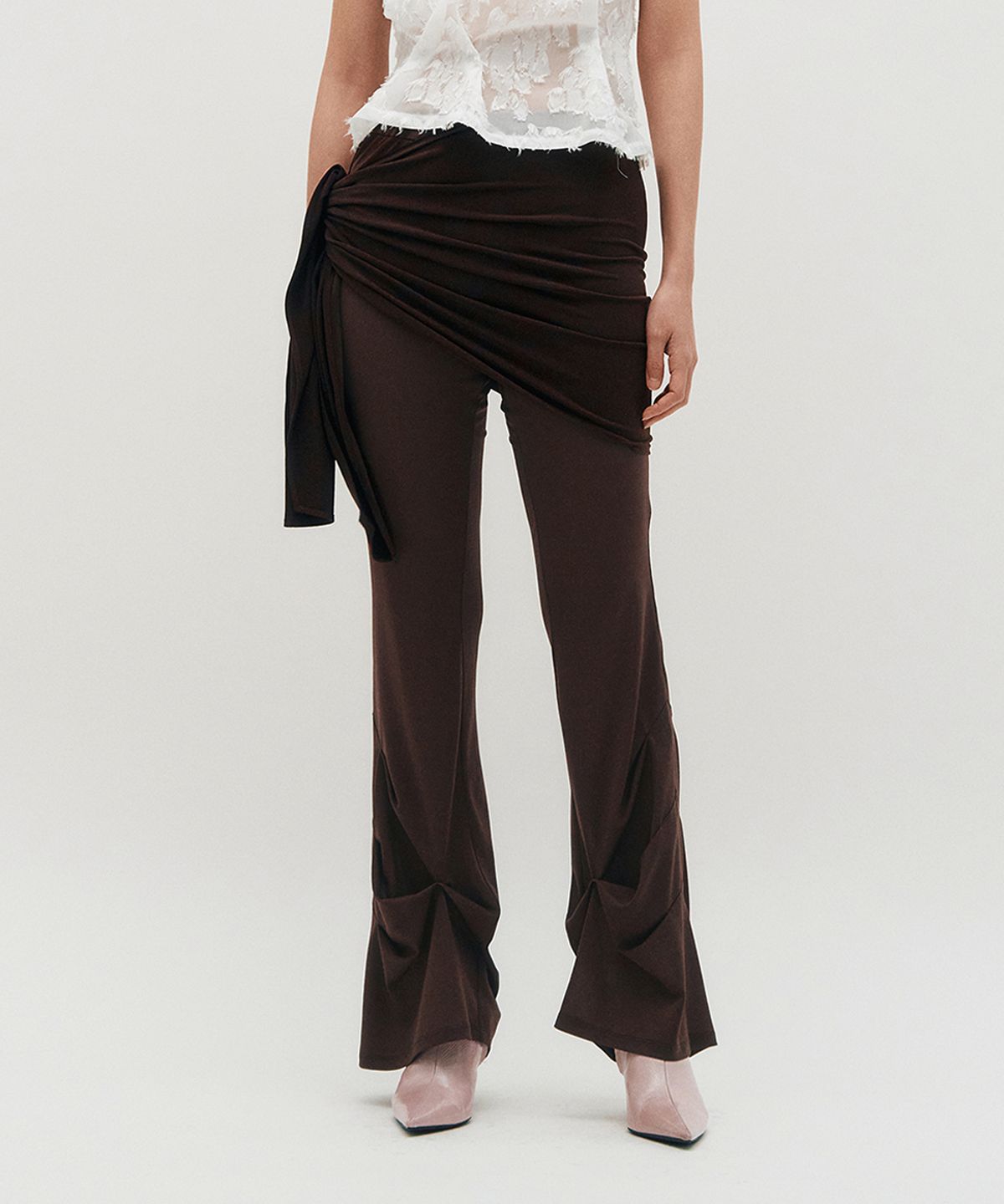 킴지수(KIMZISU) Sheer Layering Pants _ BROWN