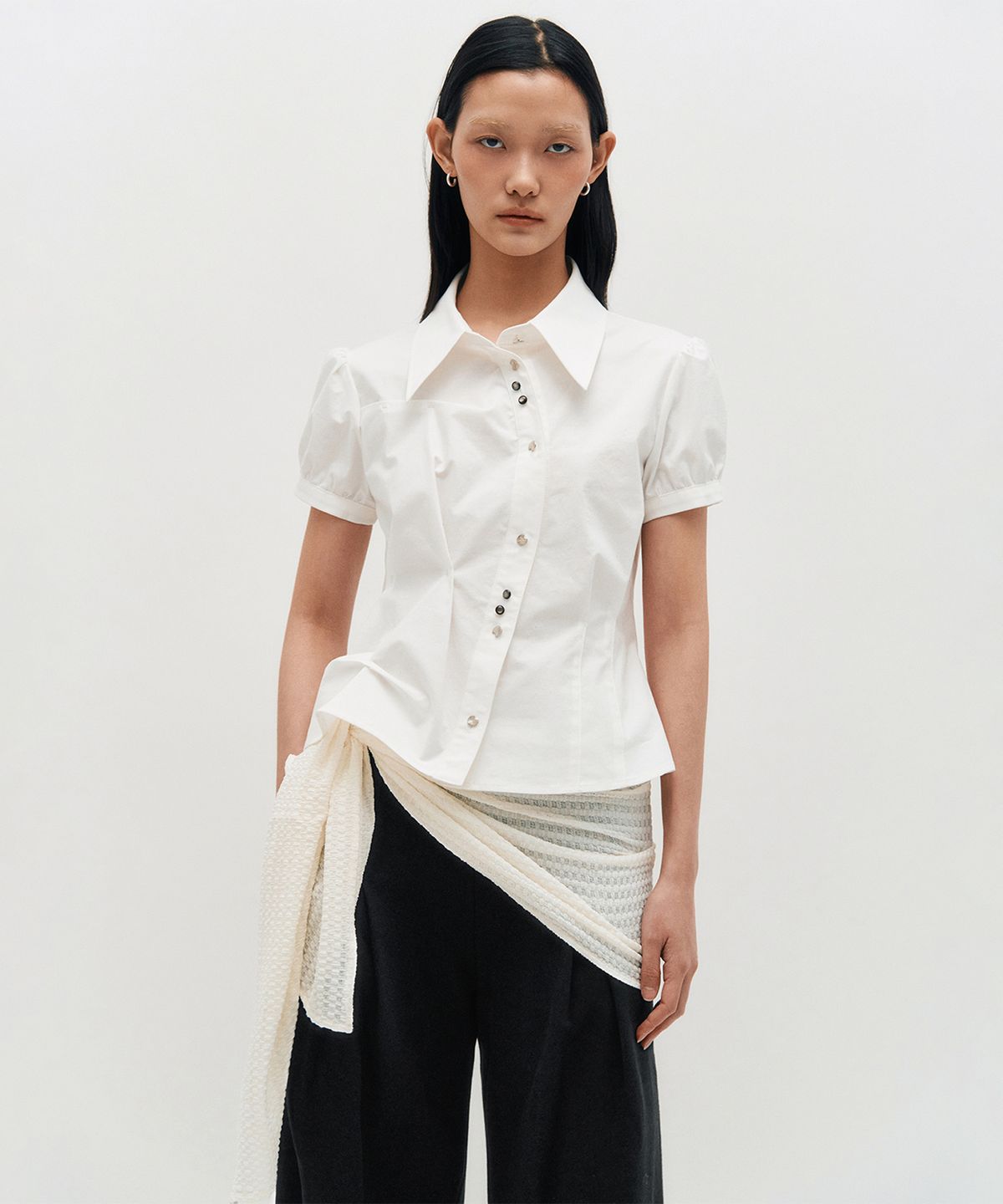 킴지수(KIMZISU) DOZI - Puffed Button Up Shirt _ WHITE