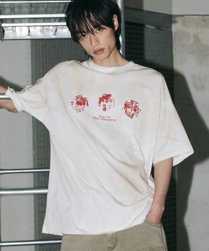 크로스 반팔티 (더티화이트)