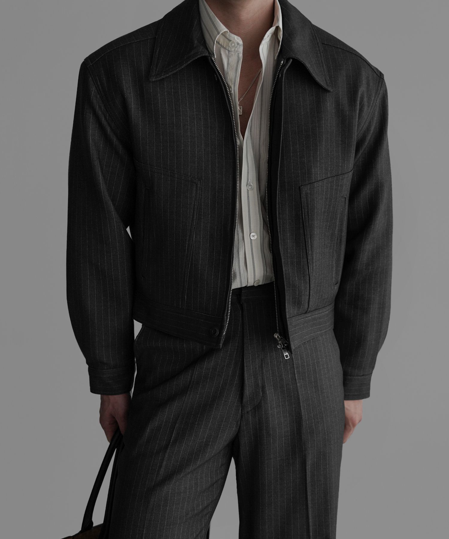 TR Blend Crop Jacket [Gray ST]