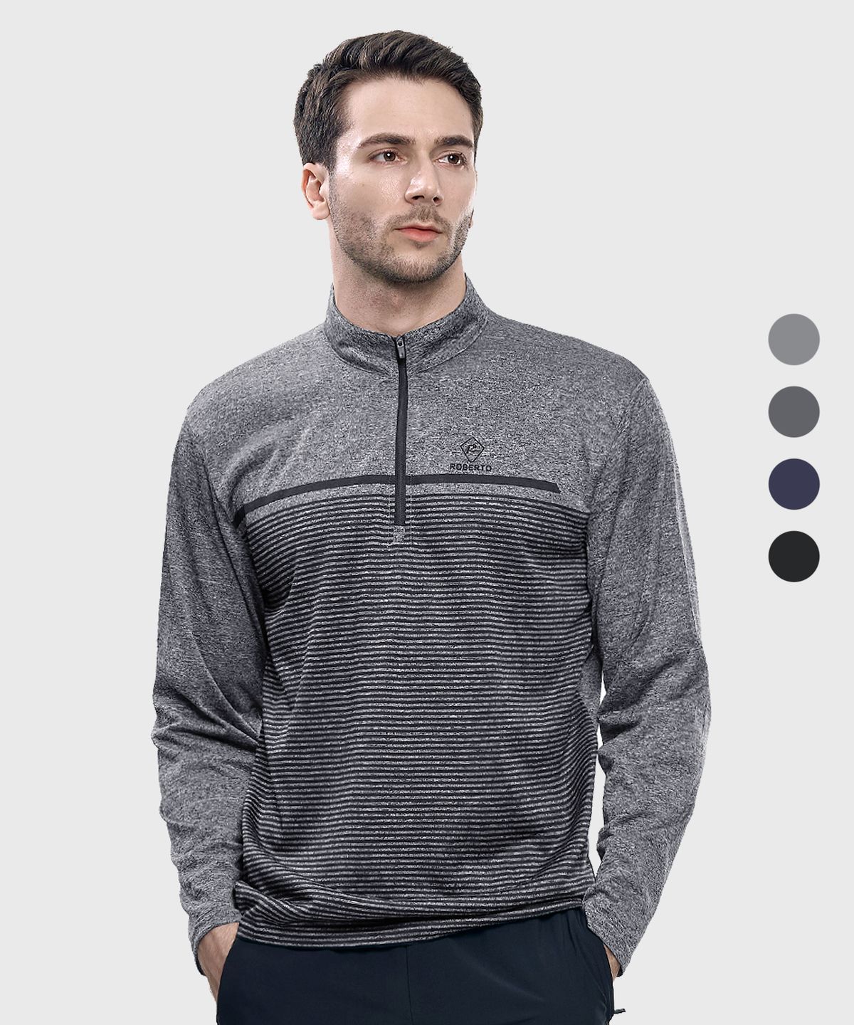 엑스트라스포티(EXTRASPORTY) 네추럴핏 남성 부드러운 긴팔 집업 티셔츠 4 Colors
