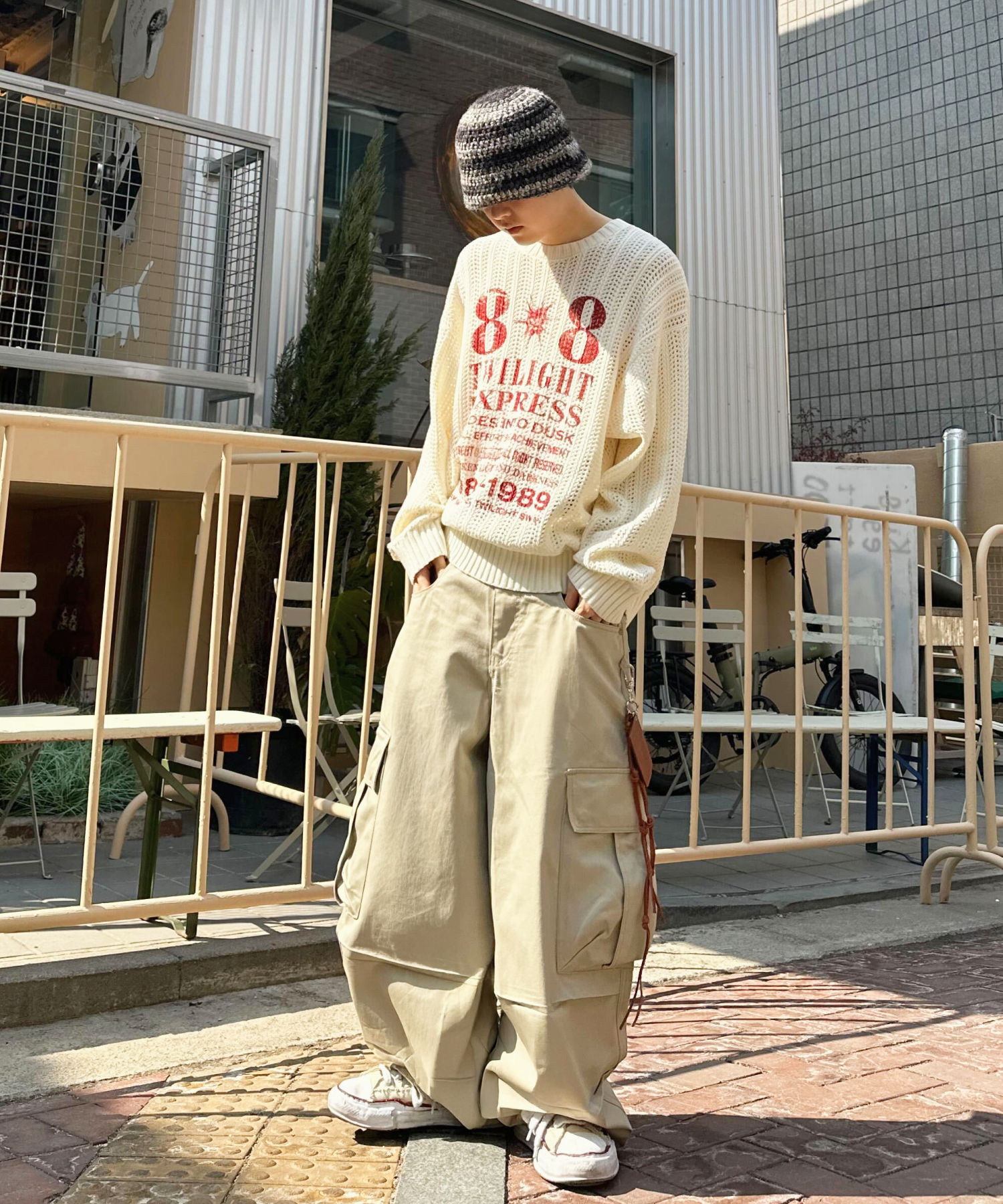 MUSINSA | IDWS Andy Twill Balloon Cargo Pants Beige