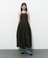 HALTERNECK LONG DRESS (charcoal)