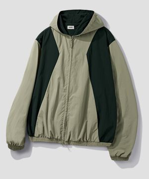사이드 절개 투톤 윈드 브레이커 [라이트카키]