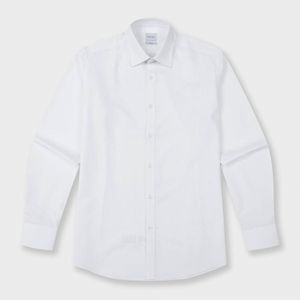 도비 스트레치 슬림핏 자수 셔츠 화이트 YJ4SBS157WH