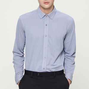 도비 솔리드 슬림핏 저지 셔츠 네이비 YJ4SUS527NY