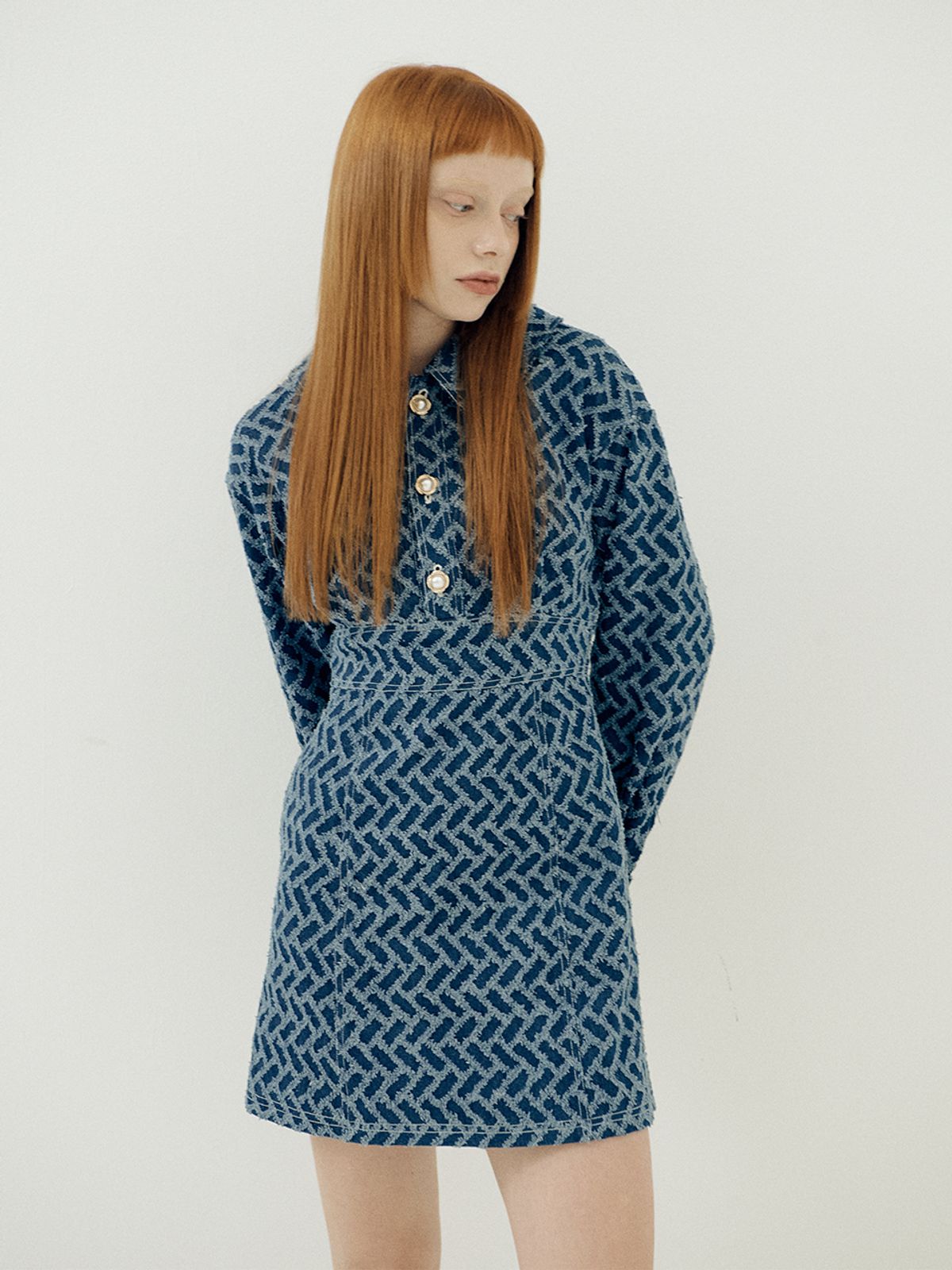 비아락테아(VIA LACTEA) Jacquard Denim Dress