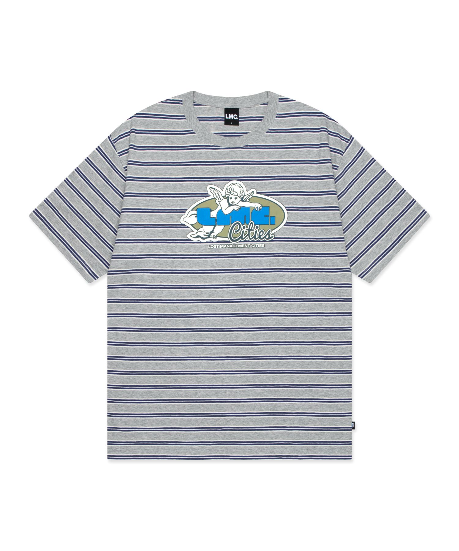 [LMC]UNISEX●ANGEL STRIPE TEE MUSINSA | LMC ANGEL STRIPE TEE heather gray