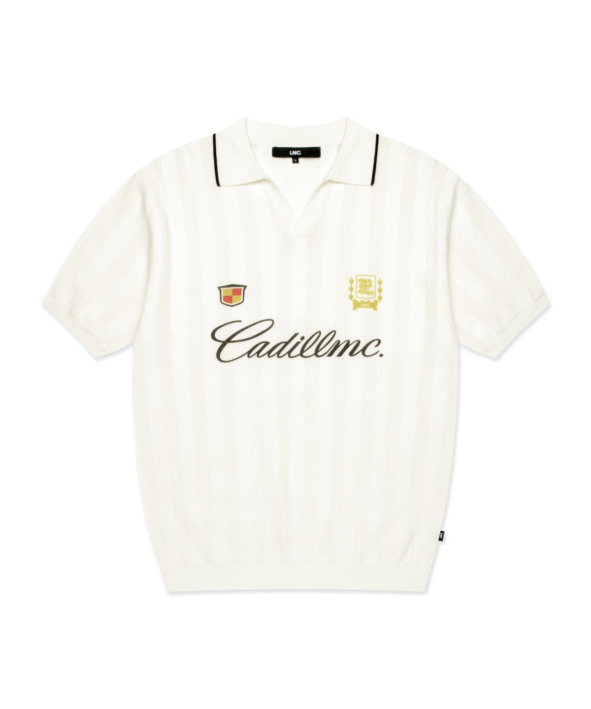엘엠씨(LMC) MESH KNIT POLO SHIRT ivory