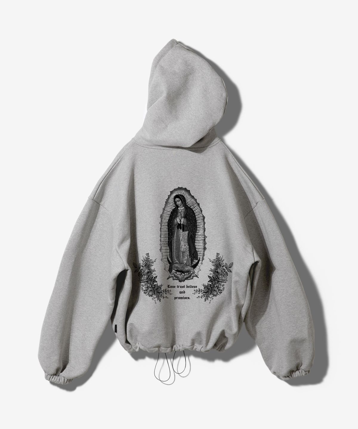 팬쇼(FANSHOW) GUADALUPE STRING MID LENGTH HOODED ZIP UP - MELANGE