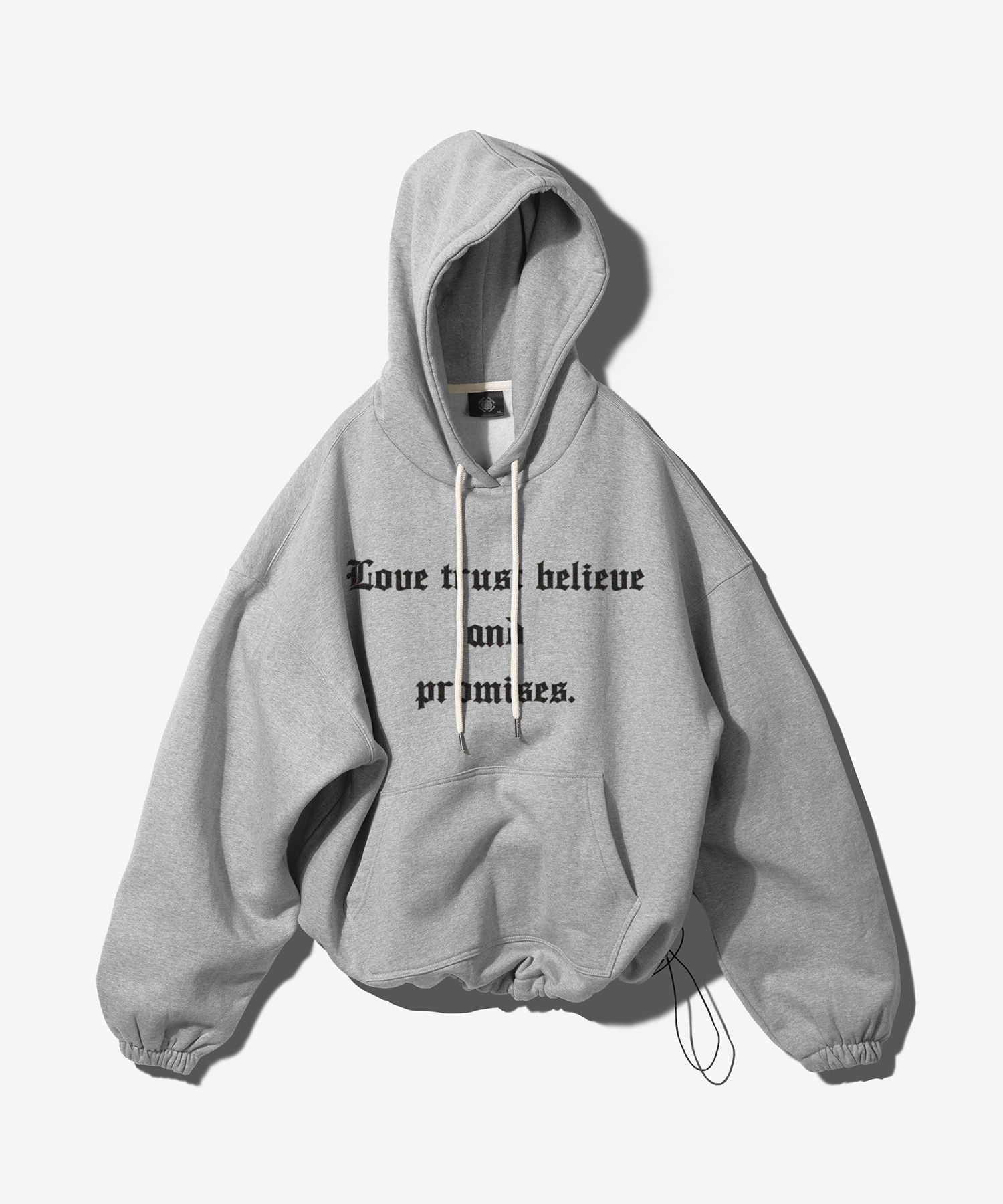 【FANSHOW】NEVER DIPLOMA UNBALANCED RAW EDGE SWEATSHIRTS MUSINSA | FANSHOW NEVER DIPLOMA STRING MID LENGTH HOODIE
