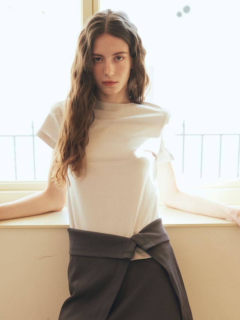 SHORT SLEEVE JERSEY TOP_ASH GREY