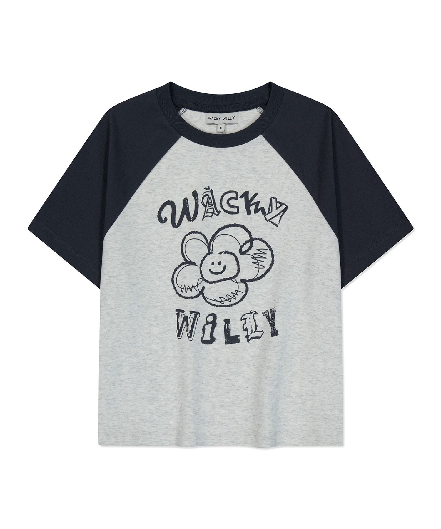 MUSINSA | WACKY WILLY Women's Lily Graphic Raglan Crop Short