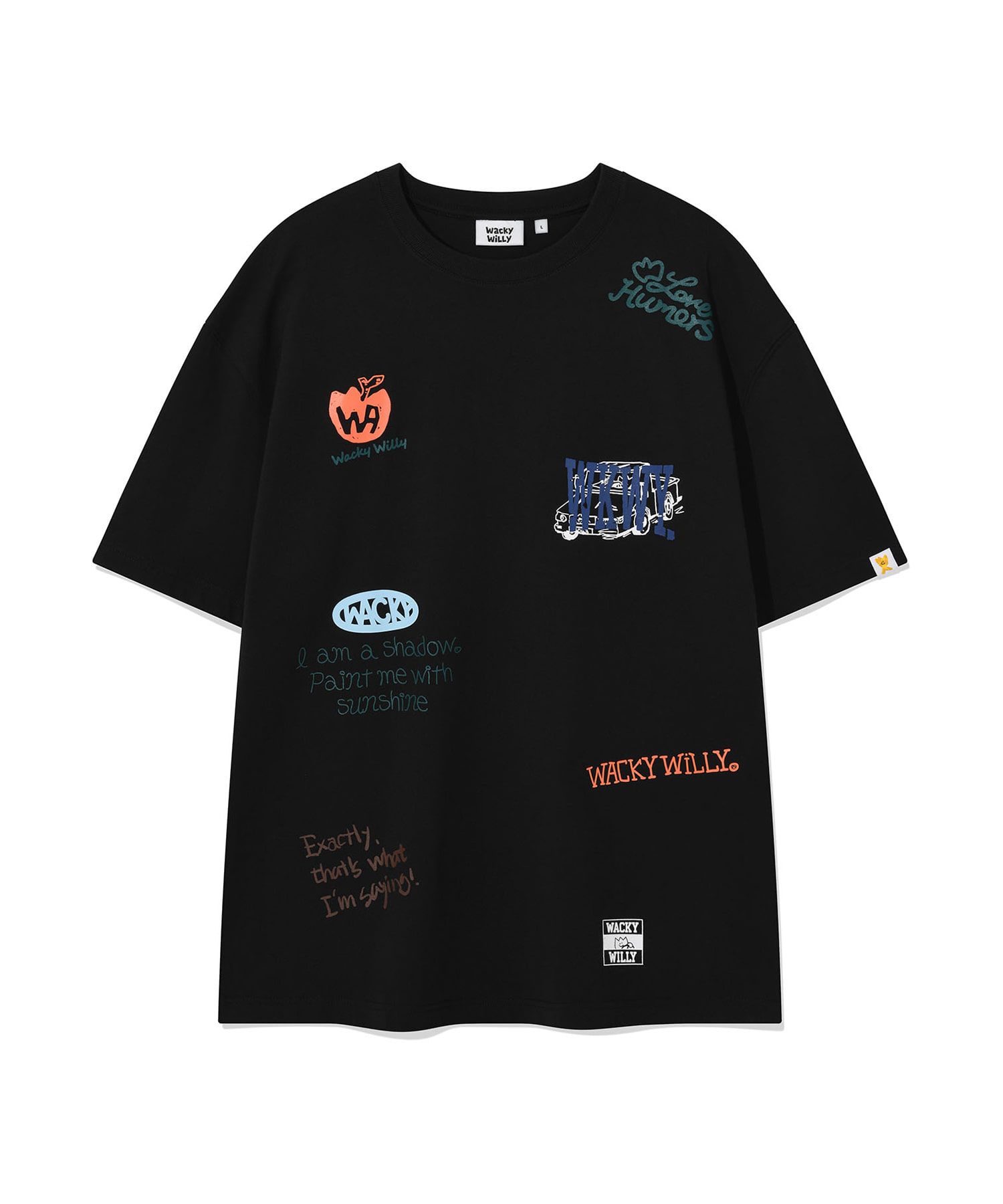 【WACKY WILLY】Sketch graphic short sleeve t-shirt R6499 MUSINSA | WACKY WILLY Multi Graphic Short Sleeve T-Shirt Black