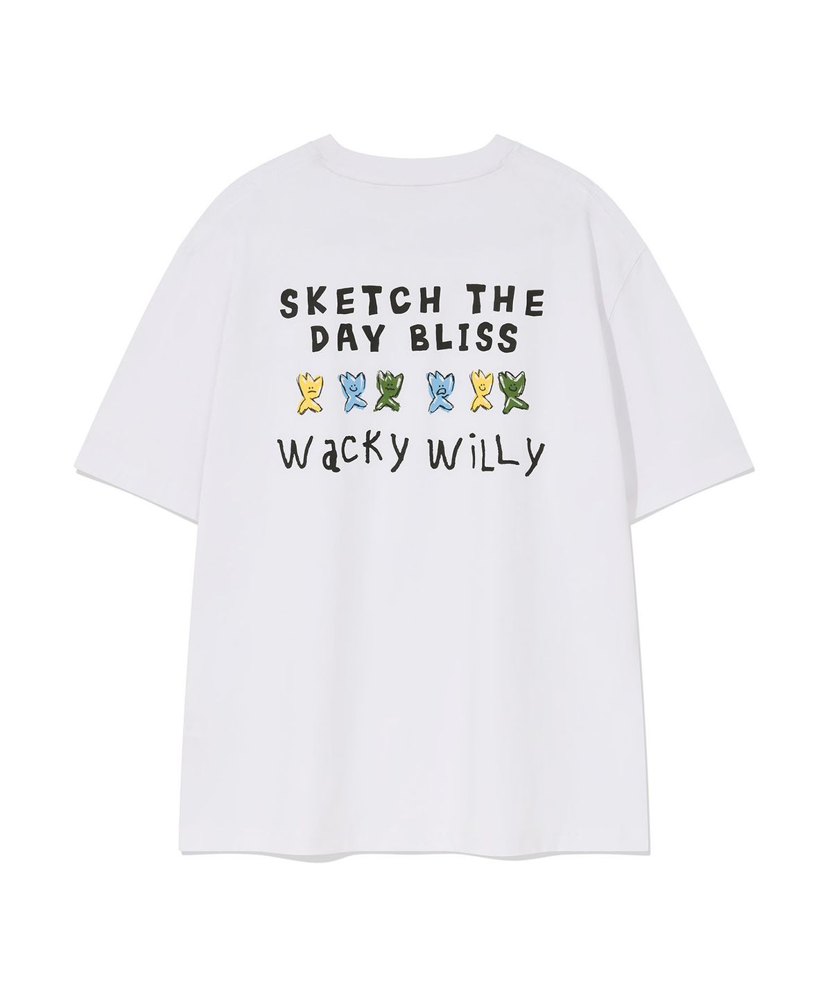 와키윌리(WACKY WILLY) 키키 타이포 그래픽 반팔 티셔츠 화이트