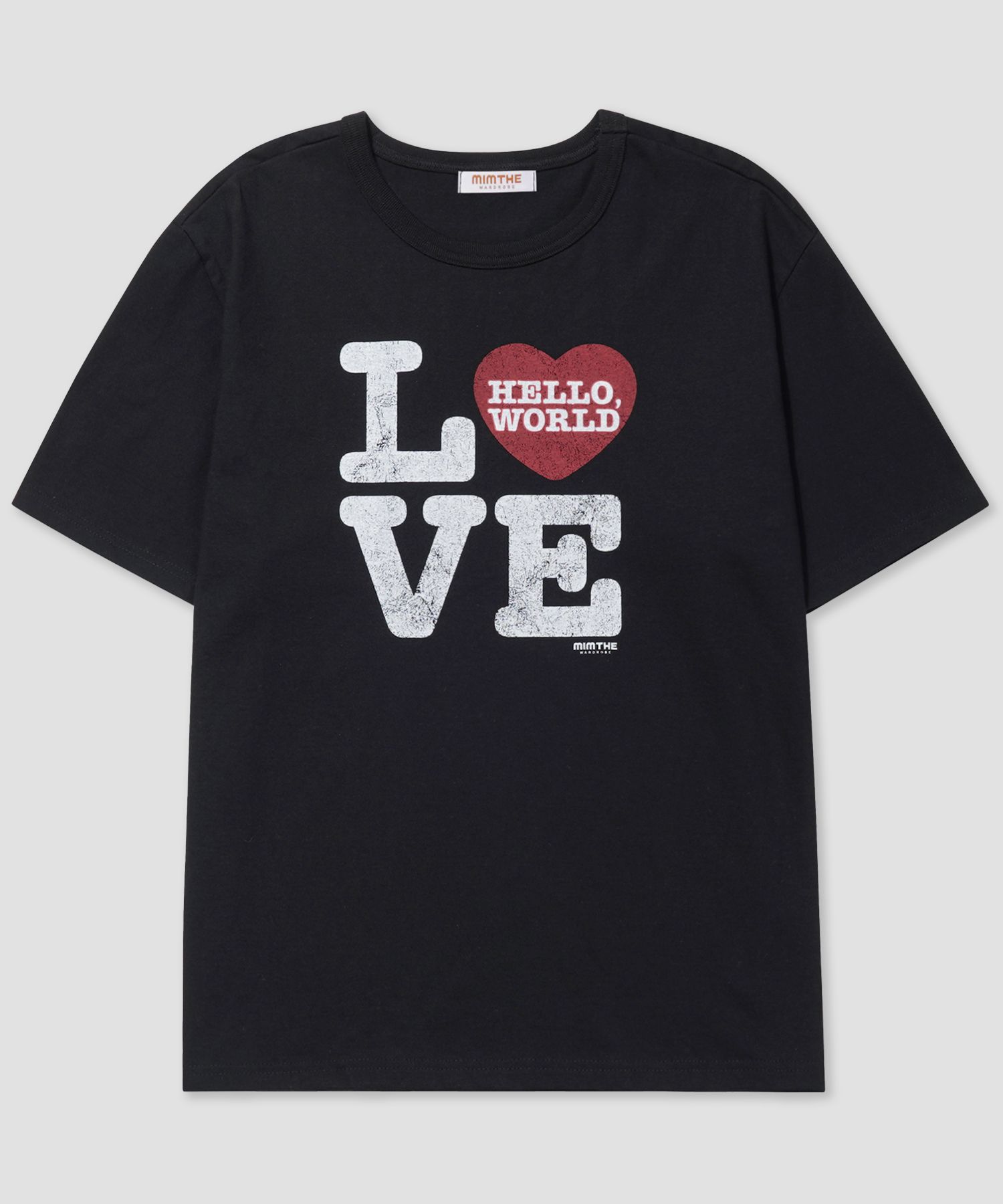 【MIMTHEWARDROBE】 Hello World LOVE T-Shirt / 追跡付 MUSINSA公式 | MIMTHEWARDROBE Hello World LOVE T-Shirt_Black