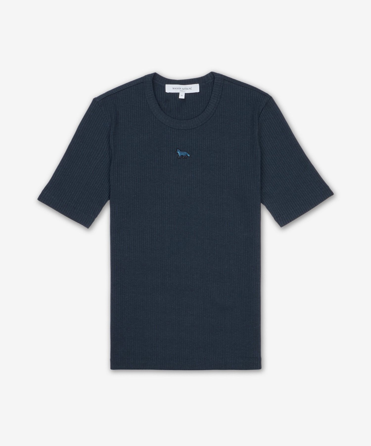 MUSINSA | MAISON KITSUNE Baby Fox Ribbed Fitted Short Sleeve