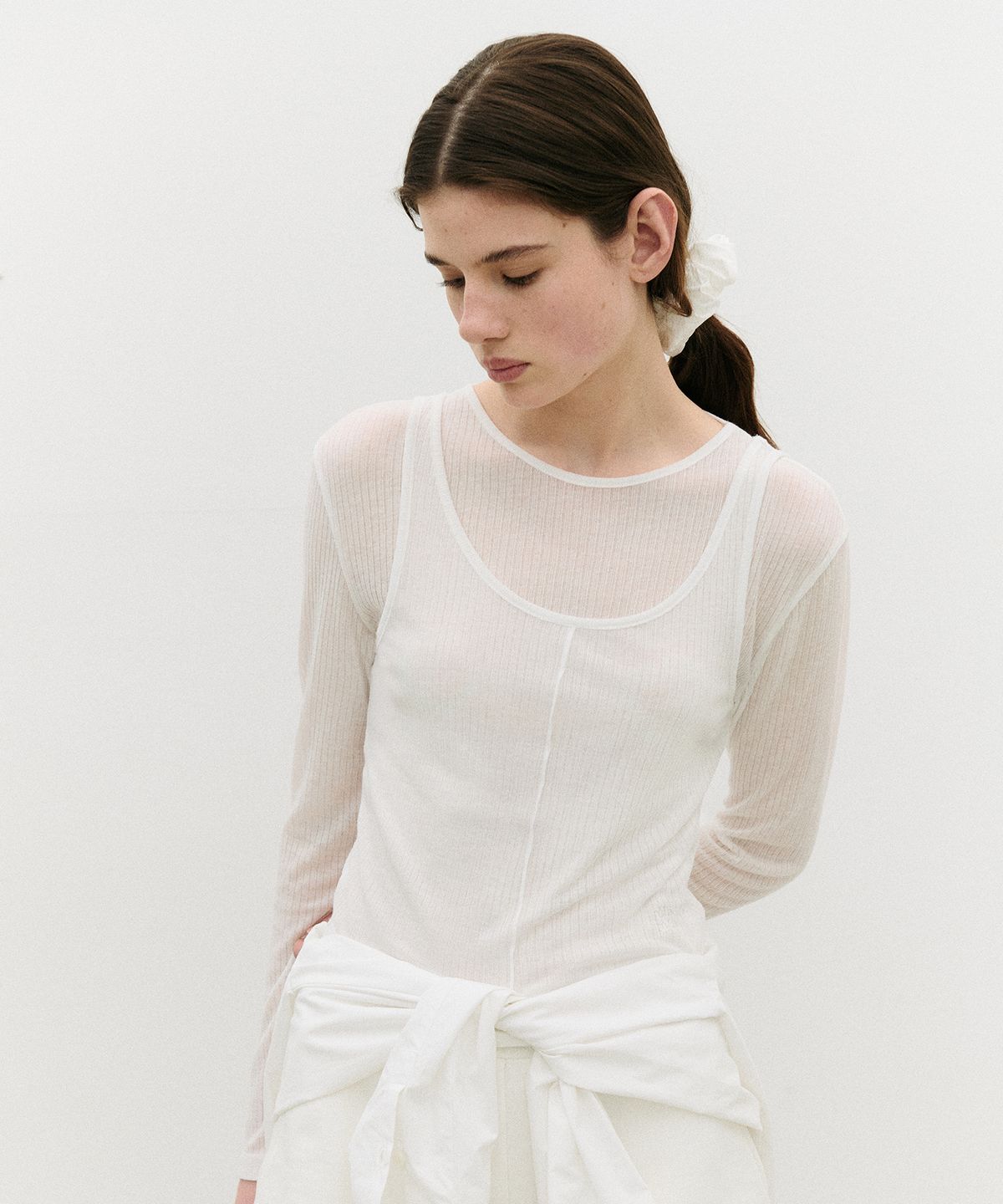 로라로라(ROLAROLA) NUBASIC TENCEL T-SHIRT SET IVORY