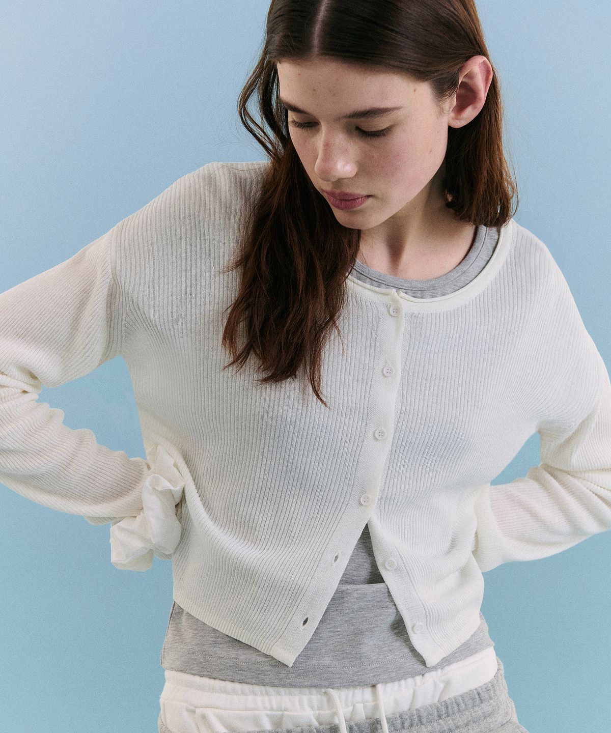 로라로라(ROLAROLA) BASIC LINEN CARDIGAN WHITE