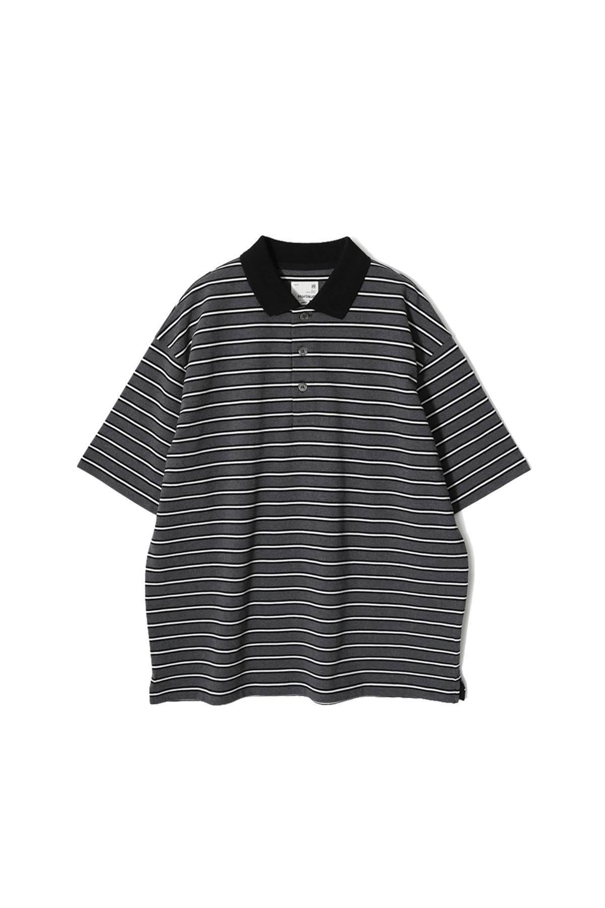 홀리선(HORLISUN) Sumerset Short Multi Stripe Pullover Shirt Melange Charcoal