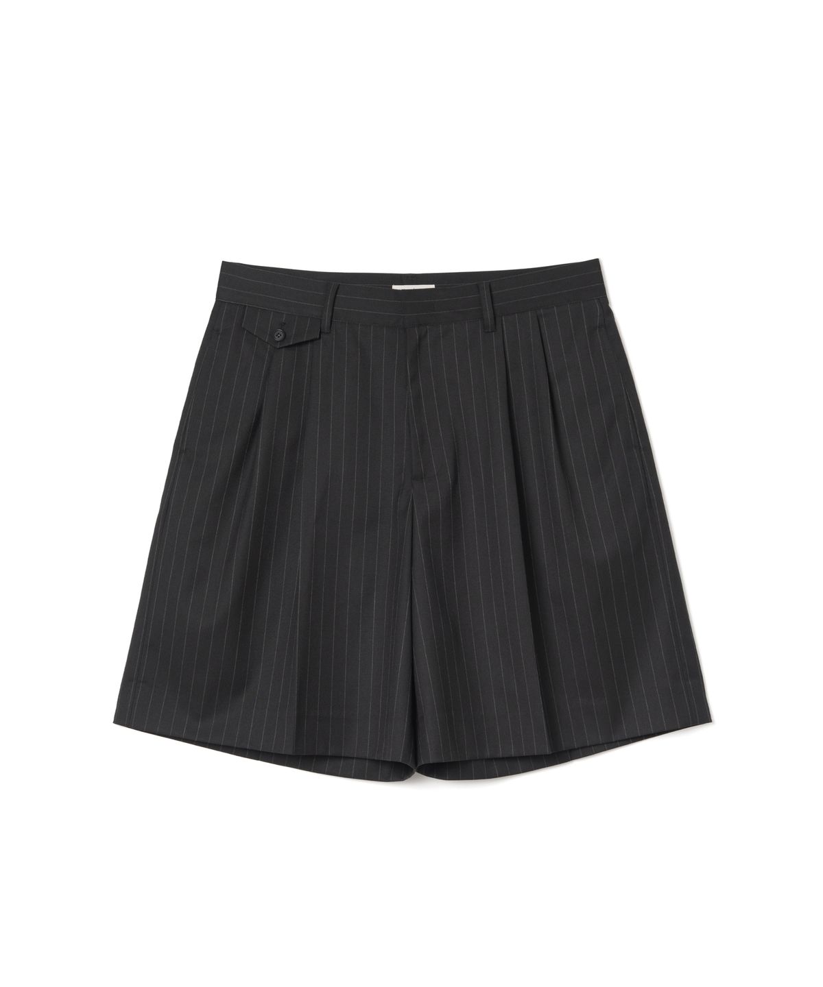 노클(NOCLE) Asher Stripe Half Slacks Black