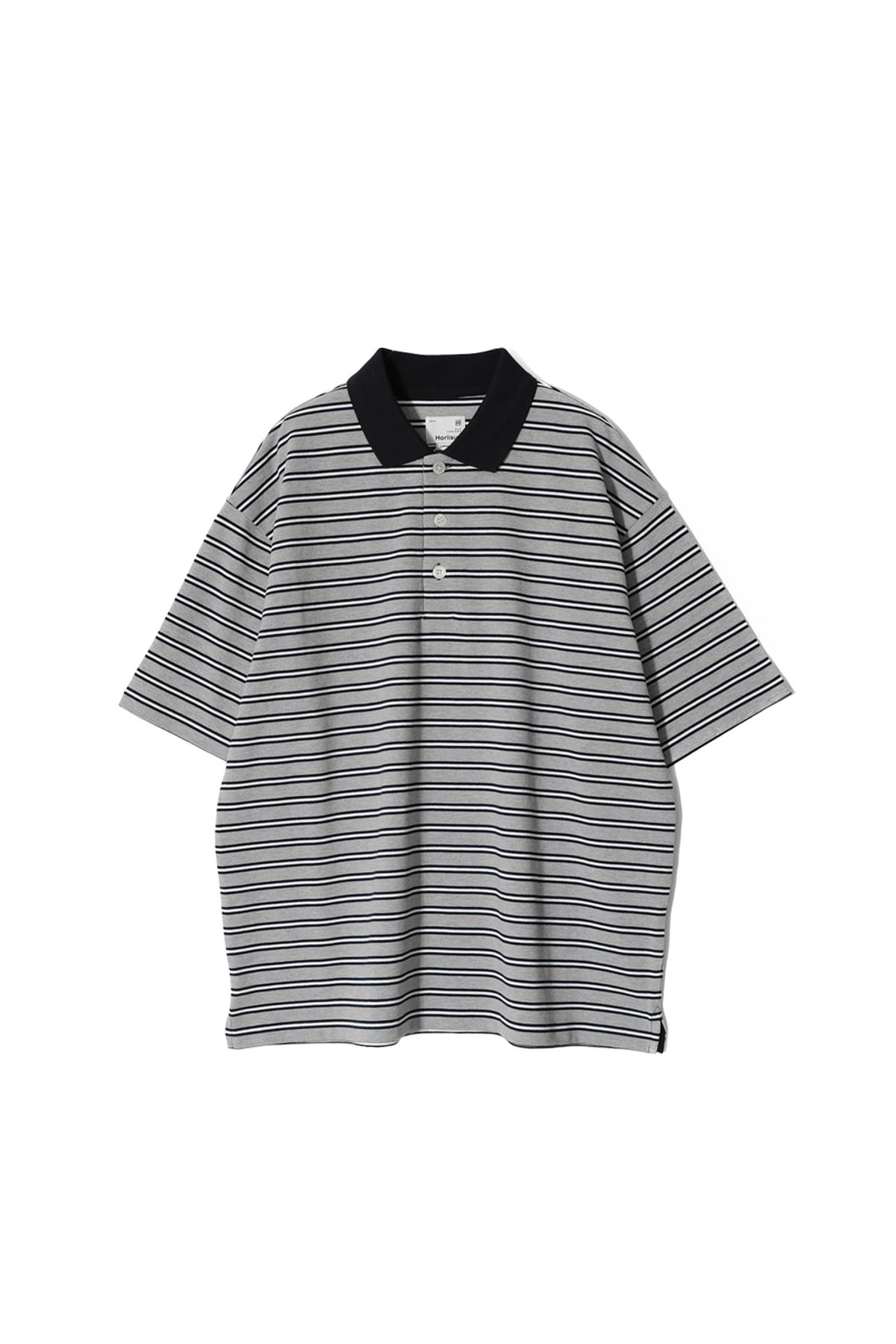 홀리선(HORLISUN) Sumerset Short Multi Stripe Pullover Shirt Melange Gray
