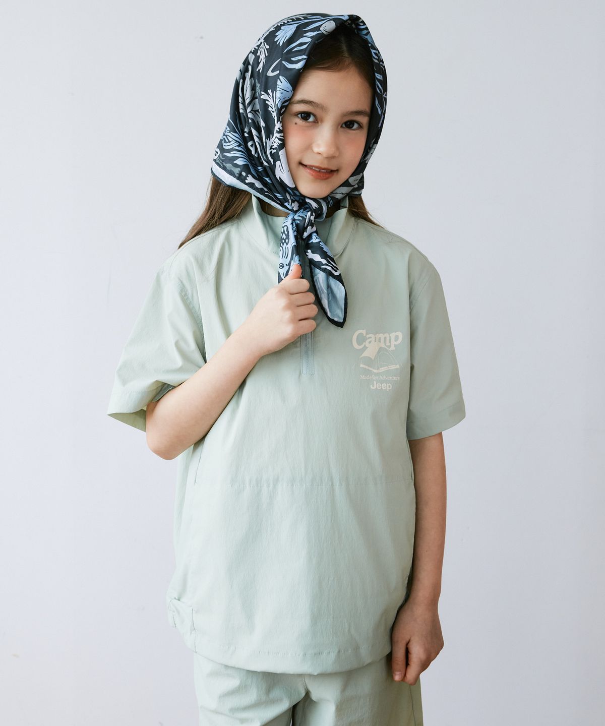 지프키즈(JEEPKIDS) 캠프 반넥 반팔 아노락(KQ5JPU184MT)