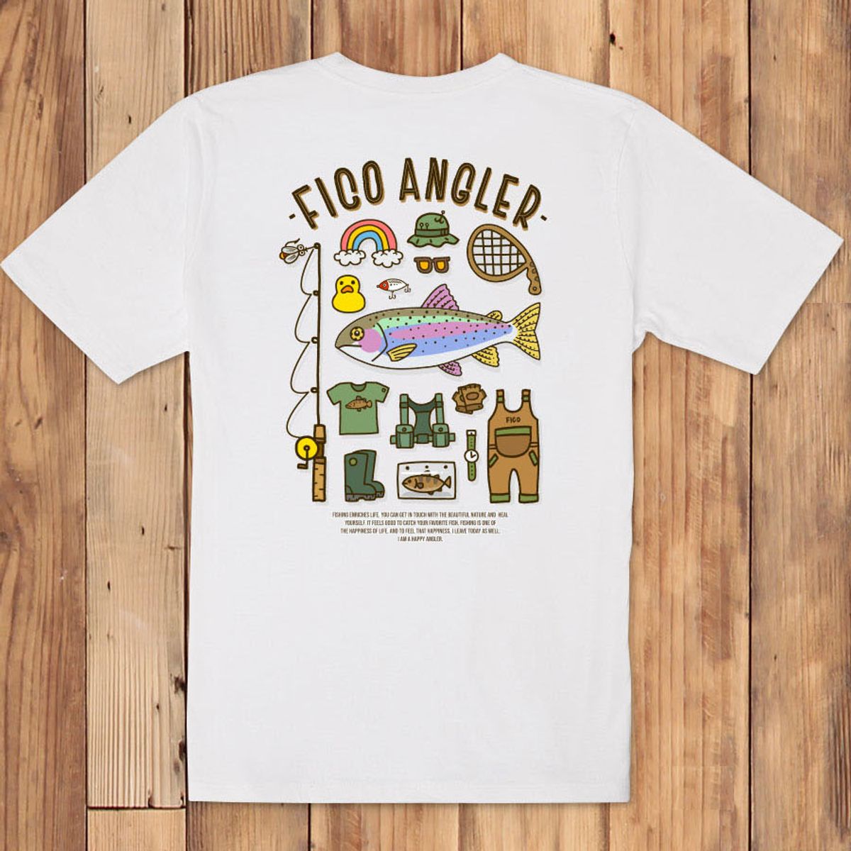 돌돌(DOLDOL) FICO_tshirts-258 피코앵글러 낚시 브랜드 무지개송어 디자인 티셔츠 반팔티