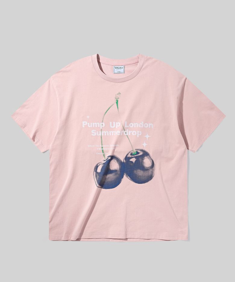 블루 체리 반소매 티셔츠 [핑크]