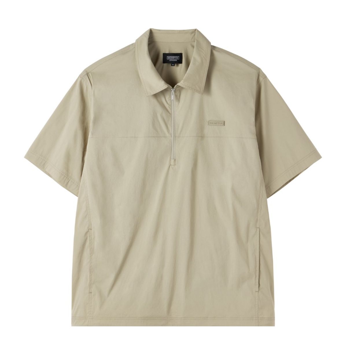 브롬톤 런던(BROMPTON LONDON) COOLWAVE HALF ZIP T-SHIRT - BEIGE (P252MPL187)